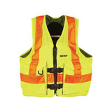 Kent Safety Life Jacket,Belt,Buckle,Zip,Hi-Vis Yellw  150800-410-050-23