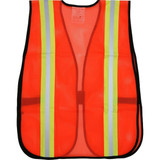 Mcr Safety Vest,OR,Polyester Mesh,2" Stripes V201R