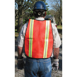 Mcr Safety Vest,OR,Polyester Mesh,2" Stripes V201R