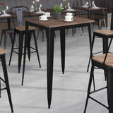 Flash Furniture Square Black Metal Bar Table, 31.5" CH-51040-40M1-BK-GG