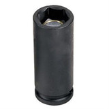 Grey Pneumatic Socket,12mm,3/8"D,Impact,6pt.,D,Blk 1012MDG