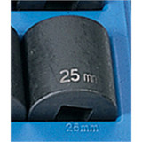 Grey Pneumatic Socket,25mm,1/2"D,Impact,6pt. 2025M