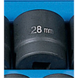 Grey Pneumatic Socket,28mm,1/2"D,Impact,6pt. 2028M