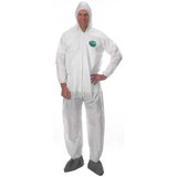 Lakeland Hooded Coverall w/Boots,White,M,PK25 CTL414-MD