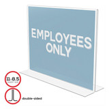 Deflecto Sign Holder,Plastic,2 Side,11X8.5",Clear 69301