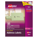 Avery Dennison Clear Address Labels,Laser,1"x4",PK1000 5661