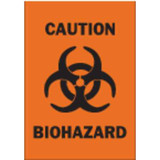 Brady Caution Biohazard Sign,10 x 7In,BK/ORN 25780