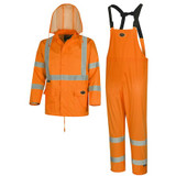 Pioneer Oxford PVC Hi Viz Rain Suit,Orange,Small V1080350U-S
