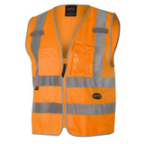 Pioneer Tricot Safety Vest,Orange,XL,2 Stripe V1025150U-XL