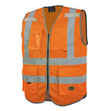 Pioneer Multi Pocket Mesh Vest,Orange,XL V1024850U-XL
