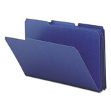 Smead Pressboard Folder,1/3 Cut,Blue,PK25 22541