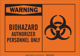 Brady Biohazard Sign,3-1/2 x 5In,Black on Orng 83928
