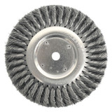 Standard Twist Knot Wire Wheel, 8 in D x 5/8 in W, .014 in Steel Wire, 6,000 rpm