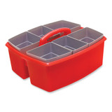 Storex Large Caddy with Sorting Cups, Red, 2/Carton 00981U02C