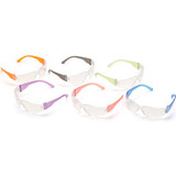 Intruder Safety Glasses Multi-Pack Clear Lens Assorted Temple Colors 12 Pairs/Do