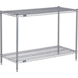 Nexel 2 Shelf Nexelate Silver Epoxy Wire Shelving Unit Starter 54""W x 21""D x 3