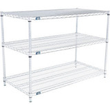 Nexel 3 Shelf Stainless Steel Wire Shelving Unit Starter 48""W x 21""D x 34""H