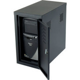 Global Industrial Security Computer CPU Enclosed Cabinet Side Car Black