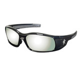 MCR Safety® Swagger® Eyewear, Black Frame, Silver Mirror Lens, 1/Each
