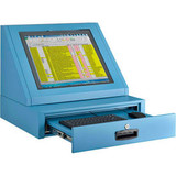 Global Industrial Countertop LCD Console Computer Cabinet Blue