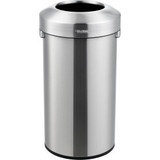 Global Industrial Stainless Steel Round Open Top Trash Can 16 Gallon