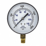 Pic Gauges Pressure Gauge,Nominal 3-1/2" Dial SEP-101D-354O