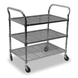 Sim Supply Wire Cart,3 Shelf,48x24x39,Chrome  2HDE3