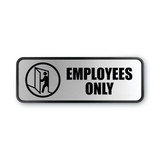 Cosco Office Sign,Employees Only,9x3,Silver 098206