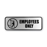 COSCO Brushed Metal Office Sign, Employees Only, 9 X 3, Silver 098206