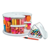 Deflecto Canister Carousel Organizer,White 3901CR