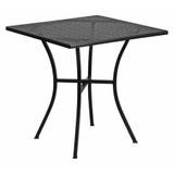 Flash Furniture Black Steel Patio Table,28" CO-5-BK-GG
