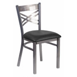 Flash Furniture Restaurant Chair,Metal X Back,Black Vnyl XU-6FOB-CLR-BLKV-GG