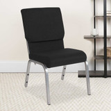 Flash Furniture Black Fabric Church Chair,PK4 4-XU-CH-60096-BK-SV-GG