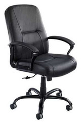 Safco Big/Tall Chair,Leather,Blk,19-22"Seat H 3500BL