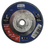 Century Drill & Tool Zirconia Flap Disc,4-1/2x5/8-11in,80Grit 75586