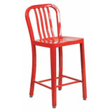 Flash Furniture Red Metal Outdoor Stool,24" CH-61200-24-RED-GG