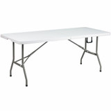 Flash Furniture Wh 30X72 Plastic Bi-Fold Table DAD-YCZ-183Z-GG