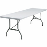 Flash Furniture Wh 30X96 Plastic Fold Table DAD-YCZ-244-GW-GG