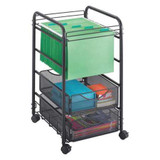 Safco Onyx Mesh Open File,w/Drawers 5215BL
