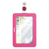 Cosco® Myid Badge Holder, Vertical/horizontal, 3 5/8 X 2 1/4, Pink, 1/ea 075016
