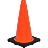 Global Industrial 18"" Traffic Cone Non-Reflective Black Base 3 lbs