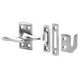 Prime-Line Satin Nickel Casement Window Lock With Keepers H 4158