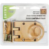 Defender Security Brass Single Cylinder Single Rim Deadlock, Jimmy-Resistant