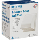 Lambro 6 In. White Plastic Wall Vent Cap 351W 260215