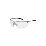 Silium Safety Glasses, Clear Poly Anti-Fog/Anti-Scratch Lens, Black Frame