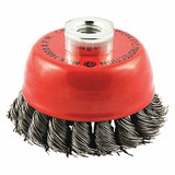 Sim Supply Cup Brush,Wire 0.020" dia.,Carbon Steel  66252838691