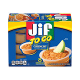 Jif To Go® Spreads, Crunchy Peanut Butter, 1.5 oz Cup, 8/Box SMU24130