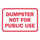Lyle Reflective Dumpster Sign,12x18in,Alumin T1-1689-DG_18x12
