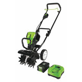 Greenworks Pro Tiller/Cultivator,Tines 8" L,Tilling 5"D TL80L210