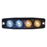 Buyers Products Strobe Light,Ultra-Thin,Amber/Blue,4.4" 8892248